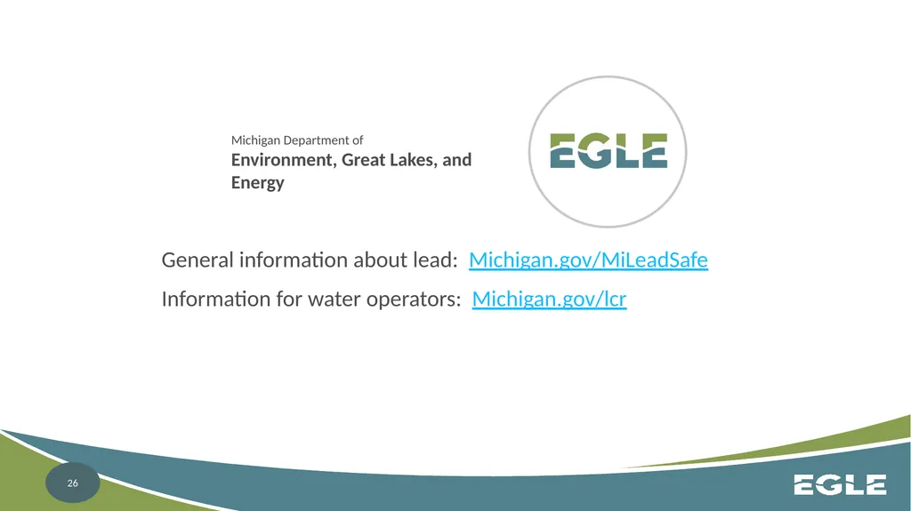 Michigan Revised Lead and Copper Rule CWS - slide 26 of 26