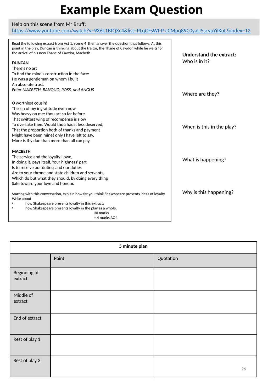 Year 11 Macbeth Revision Booklet Name: Teacher’s - slide 26 of 53