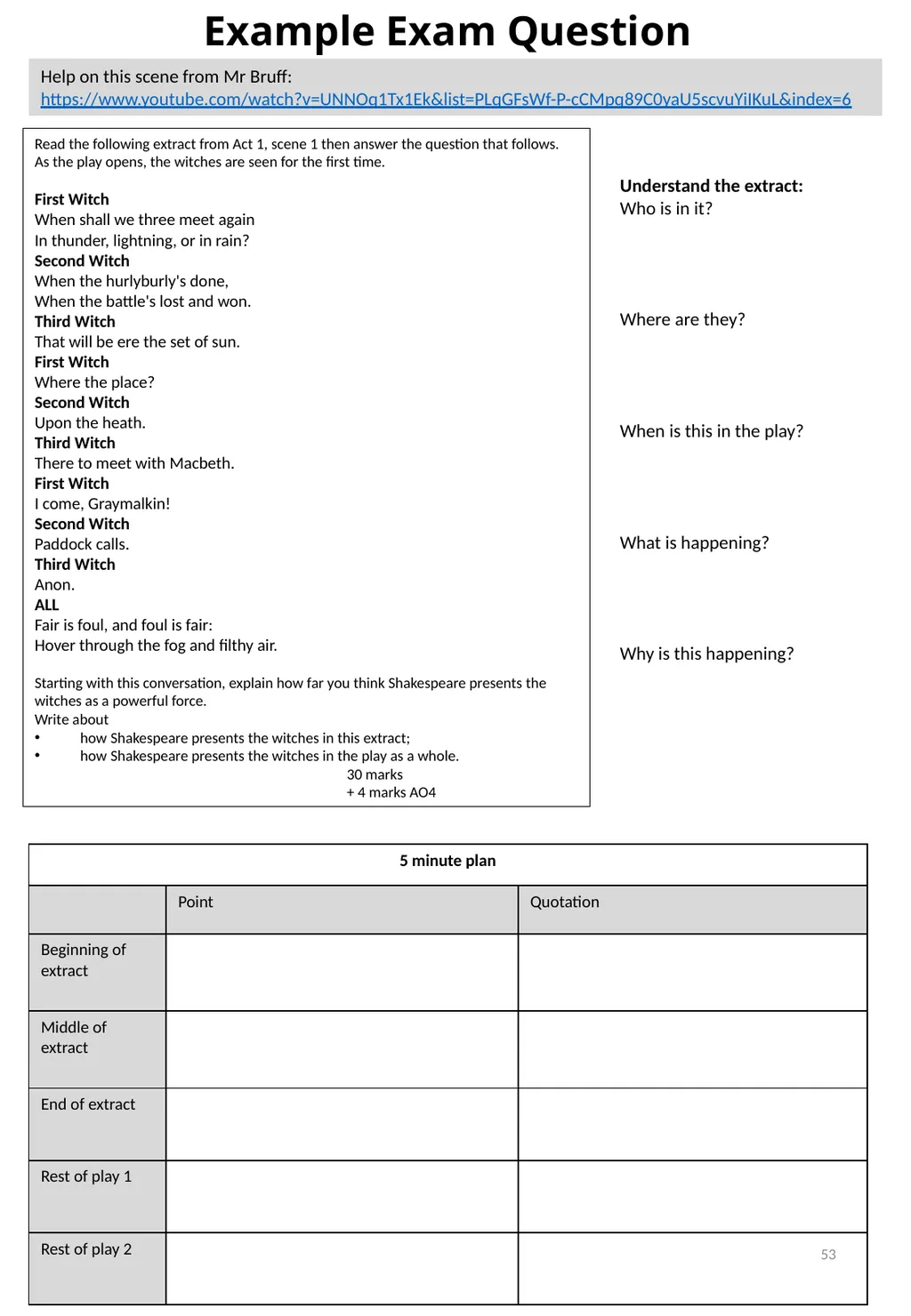 Year 11 Macbeth Revision Booklet Name: Teacher’s - slide 53 of 53