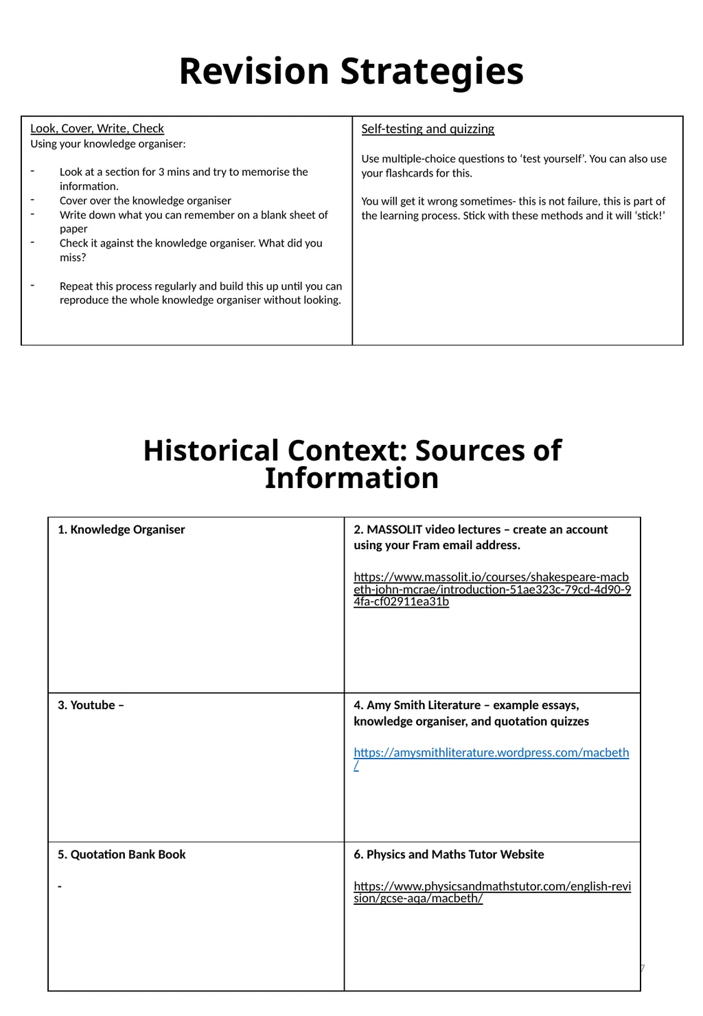 Year 11 Macbeth Revision Booklet Name: Teacher’s - slide 7 of 53