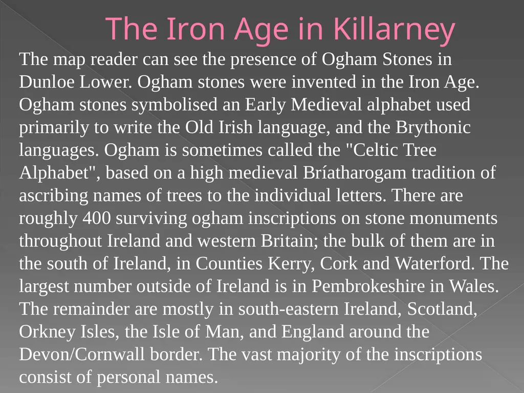 Killarney featured in the OS map has a long - slide 8 of 12