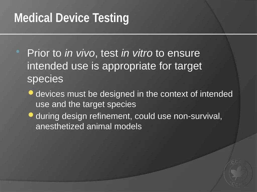 CCAC Training Module on: the Ethical Use and Care - slide 16 of 18