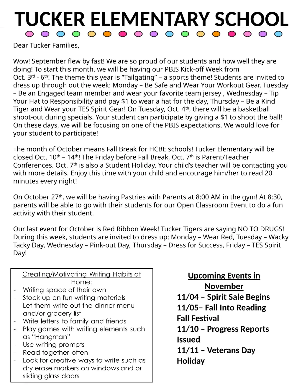 10/03 – 10/06 – PBIS KICK-OFF WEEK 10/06 – PBIS - slide 2 of 2