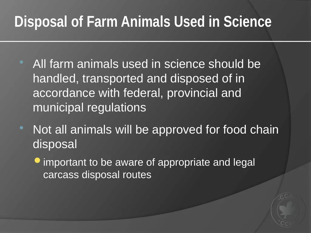 CCAC Training Module on: the Ethical Use and Care - slide 51 of 52