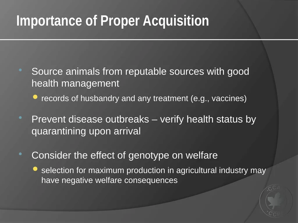 CCAC Training Module on: the Ethical Use and Care - slide 21 of 52
