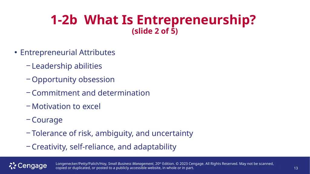 Small Business Management, 20e Chapter 1: The - slide 13 of 45