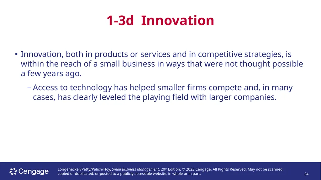 Small Business Management, 20e Chapter 1: The - slide 24 of 45