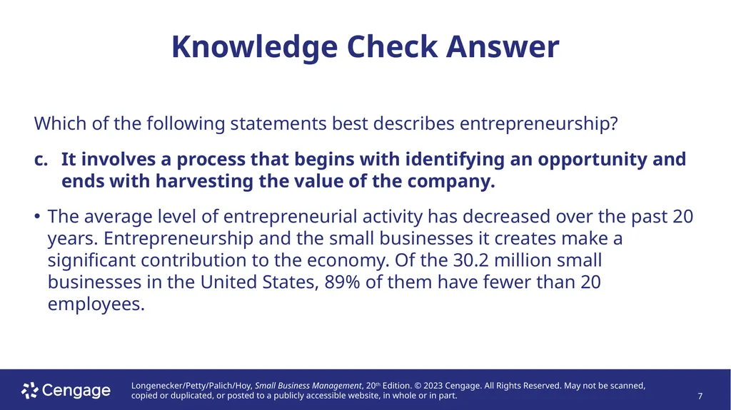 Small Business Management, 20e Chapter 1: The - slide 7 of 45