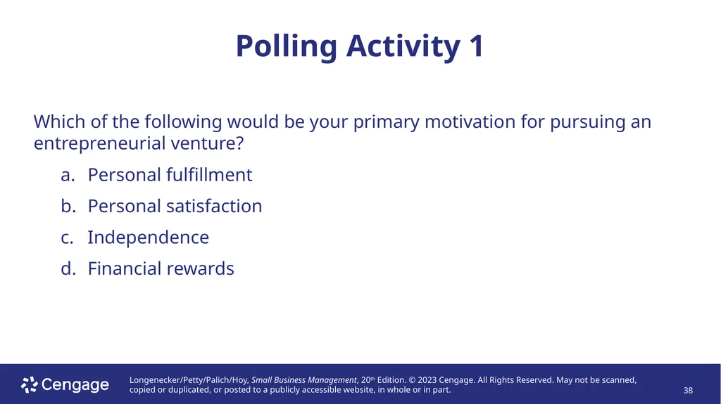 Small Business Management, 20e Chapter 1: The - slide 38 of 45
