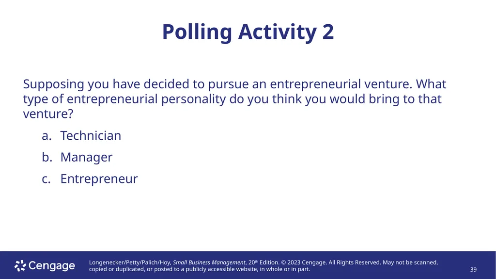Small Business Management, 20e Chapter 1: The - slide 39 of 45