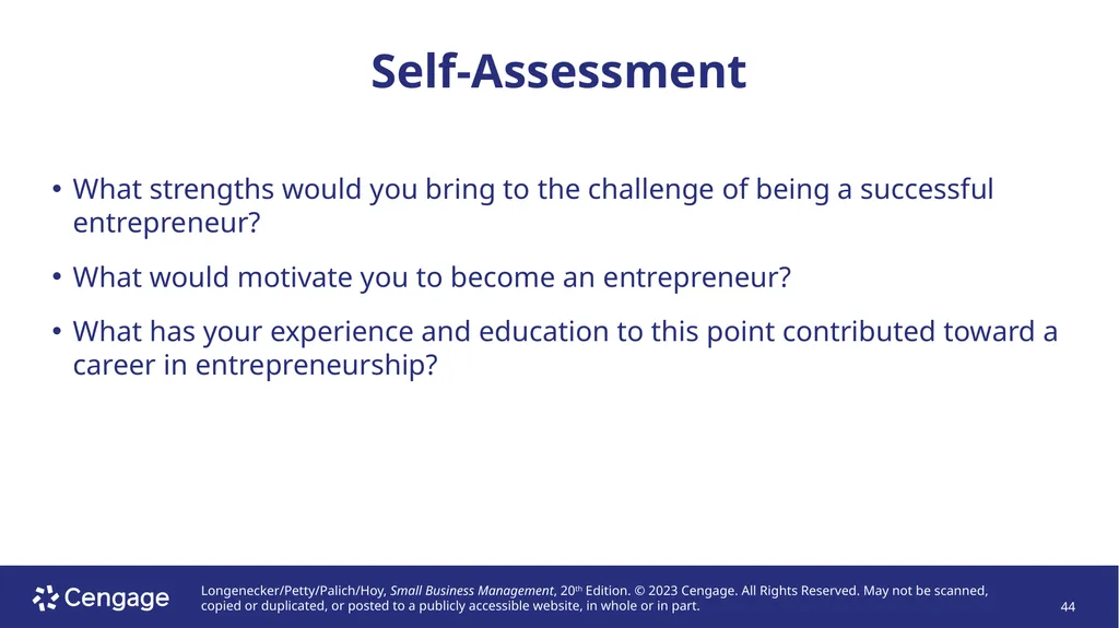 Small Business Management, 20e Chapter 1: The - slide 44 of 45