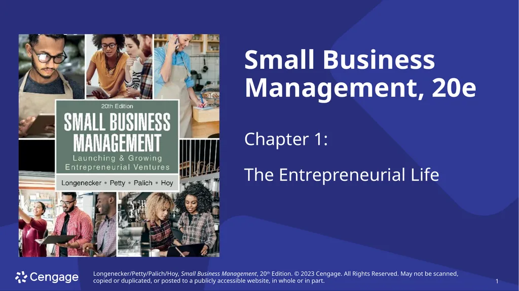 Small Business Management, 20e Chapter 1: The - slide 1 of 45