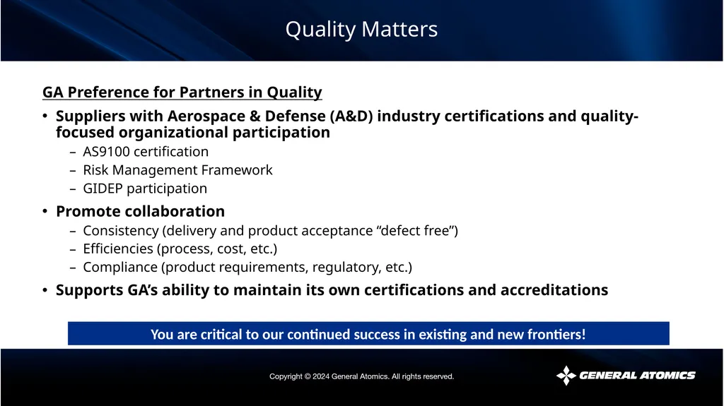 Quality Matters The views expressed by the - slide 19 of 34