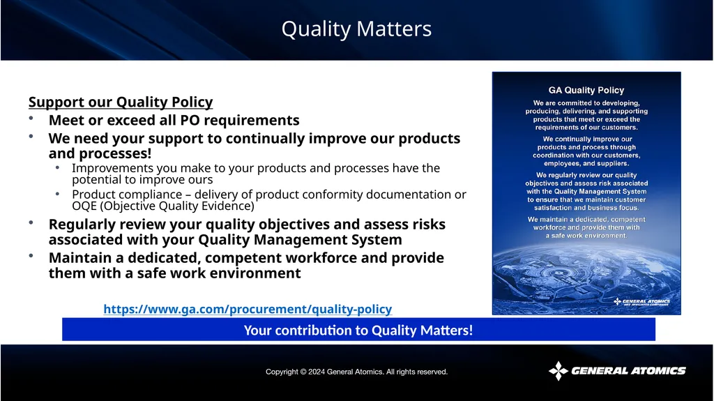 Quality Matters The views expressed by the - slide 29 of 34