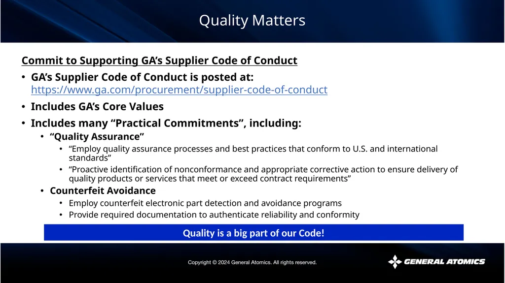 Quality Matters The views expressed by the - slide 30 of 34