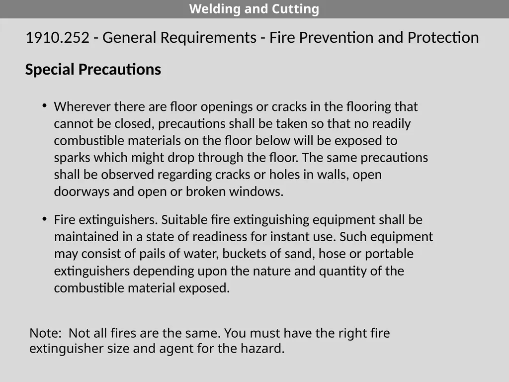 29 CFR 1926 - Subpart J Welding and Cutting - slide 31 of 52