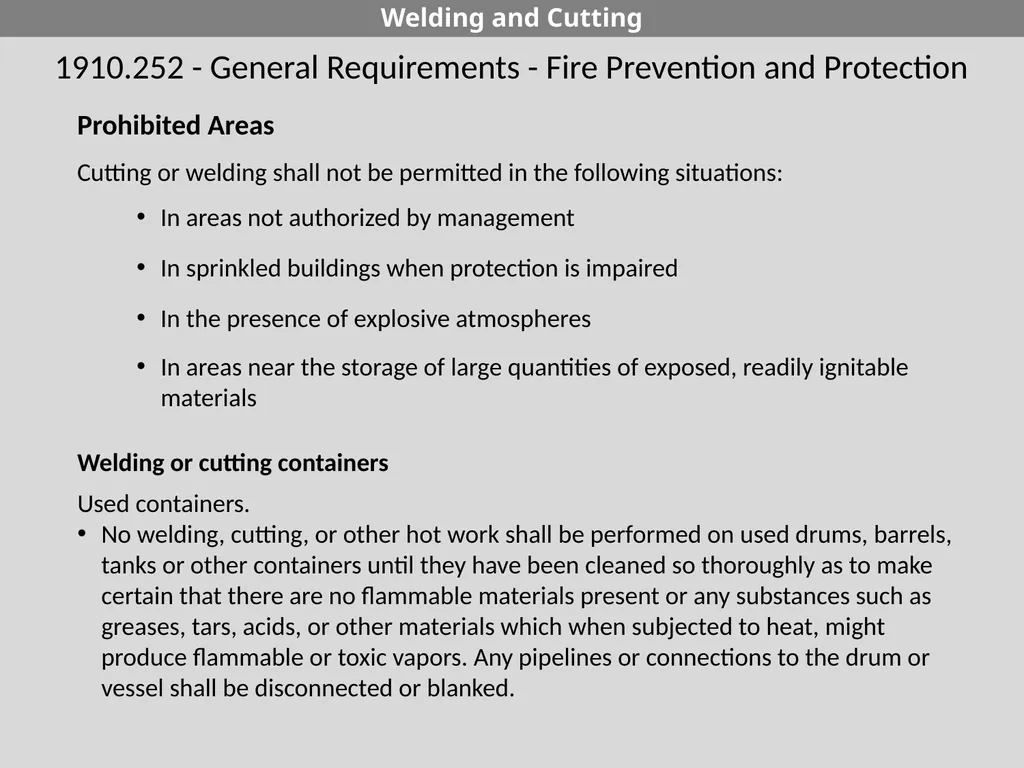 29 CFR 1926 - Subpart J Welding and Cutting - slide 35 of 52