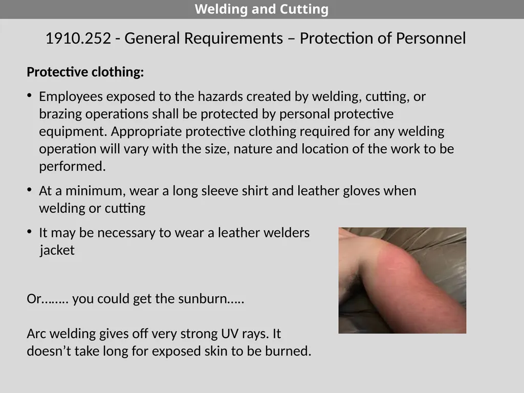 29 CFR 1926 - Subpart J Welding and Cutting - slide 38 of 52