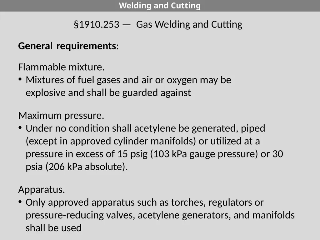 29 CFR 1926 - Subpart J Welding and Cutting - slide 7 of 52