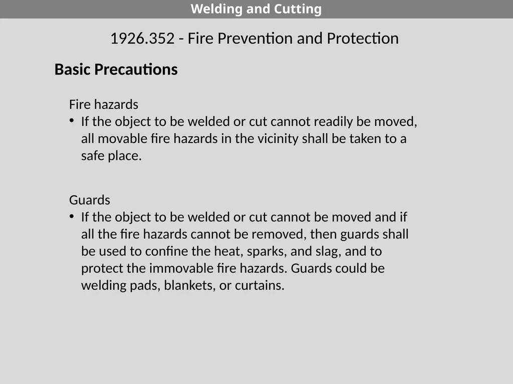 29 CFR 1926 - Subpart J Welding and Cutting - slide 30 of 52