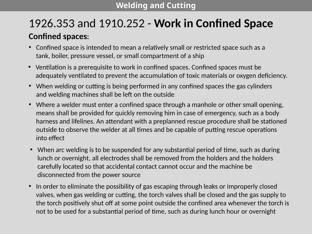 29 CFR 1926 - Subpart J Welding and Cutting - slide 40 of 52