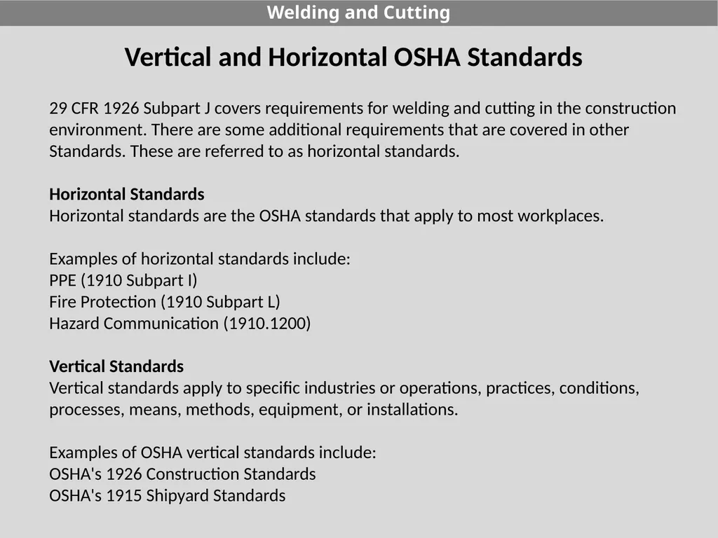 29 CFR 1926 - Subpart J Welding and Cutting - slide 5 of 52
