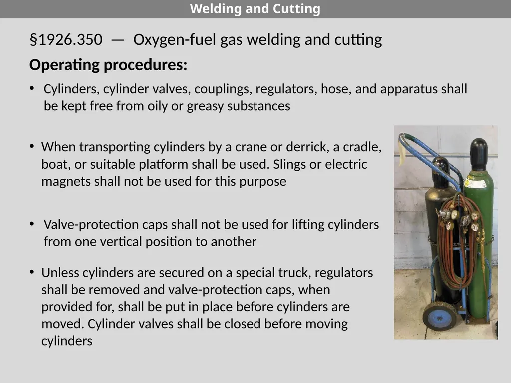 29 CFR 1926 - Subpart J Welding and Cutting - slide 11 of 52