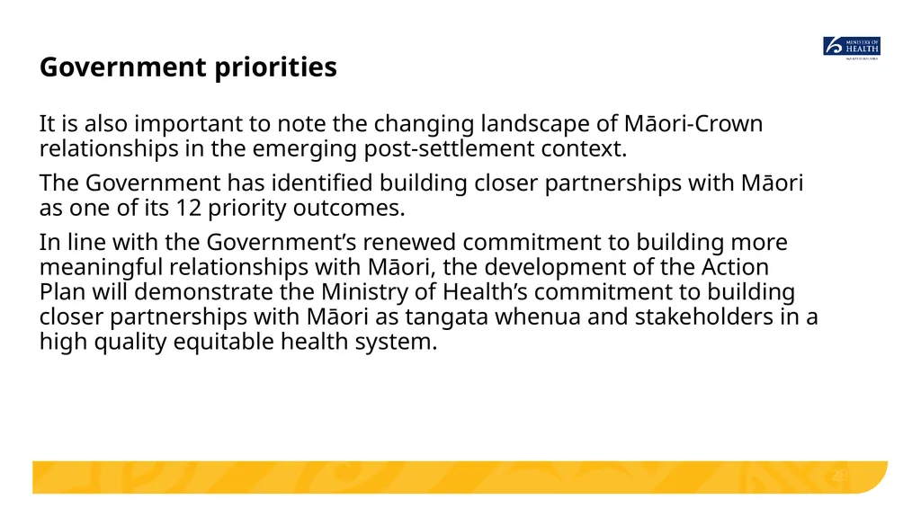 Implementing He Korowai Oranga: The Māori Health - slide 29 of 33