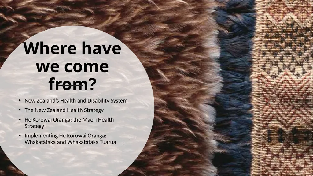 Implementing He Korowai Oranga: The Māori Health - slide 4 of 33