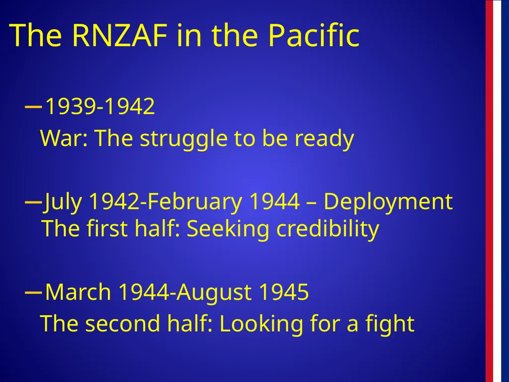 The RNZAF in the Pacific 1942-45 The RNZAF in the - slide 2 of 30