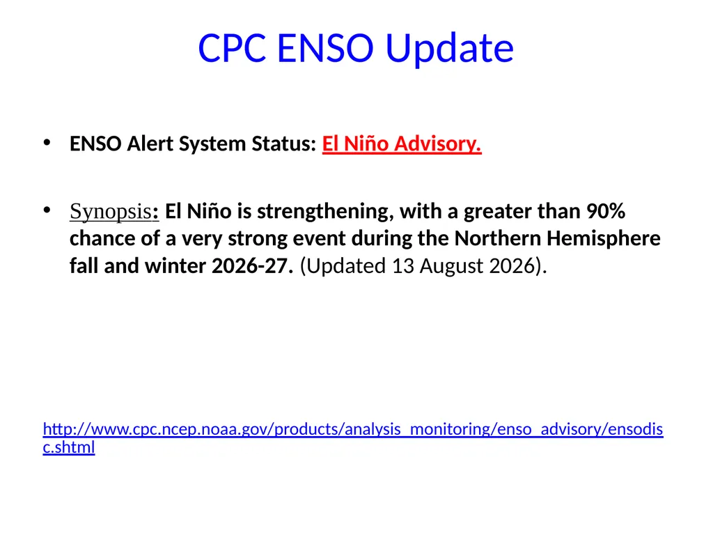 Seasonal Rainfall and Temperature Guidance Issued - slide 2 of 16