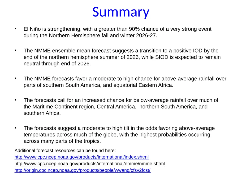 Seasonal Rainfall and Temperature Guidance Issued - slide 16 of 16