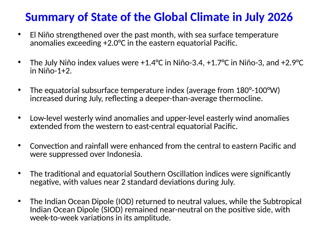 Seasonal Rainfall and Temperature Guidance Issued - slide 3 of 16