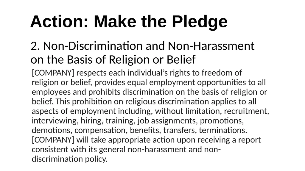 The FoRB Pledge Corporate Pledge in Support of - slide 26 of 30