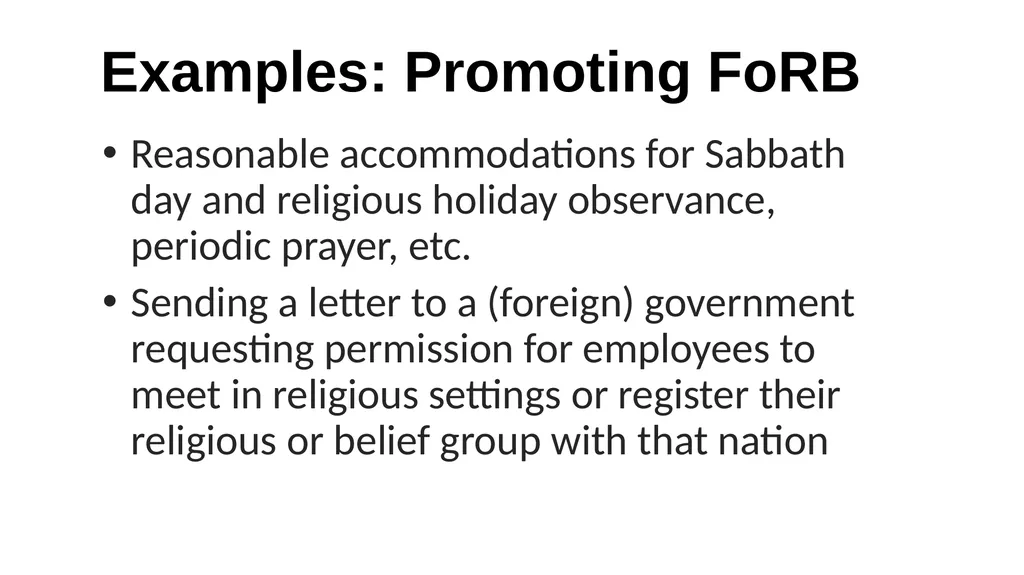 The FoRB Pledge Corporate Pledge in Support of - slide 6 of 30