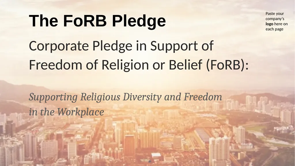 The FoRB Pledge Corporate Pledge in Support of - slide 30 of 30