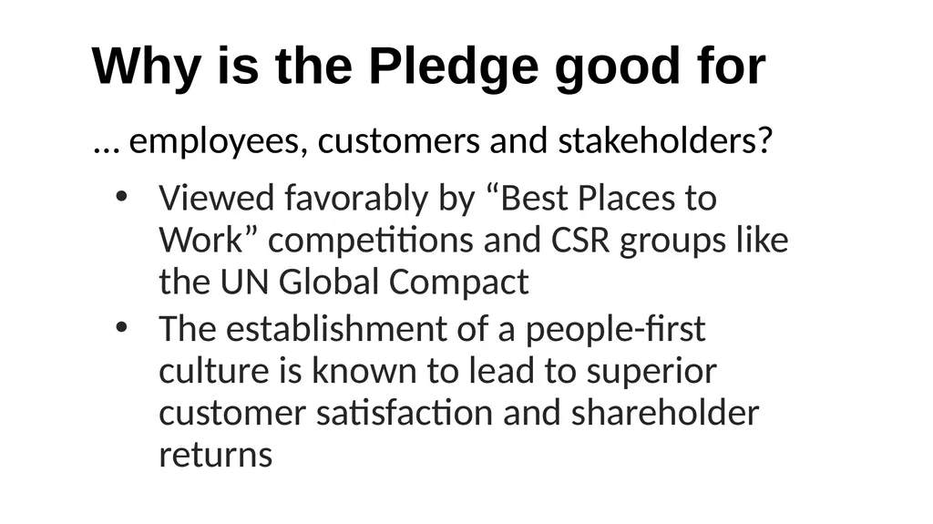 The FoRB Pledge Corporate Pledge in Support of - slide 10 of 30