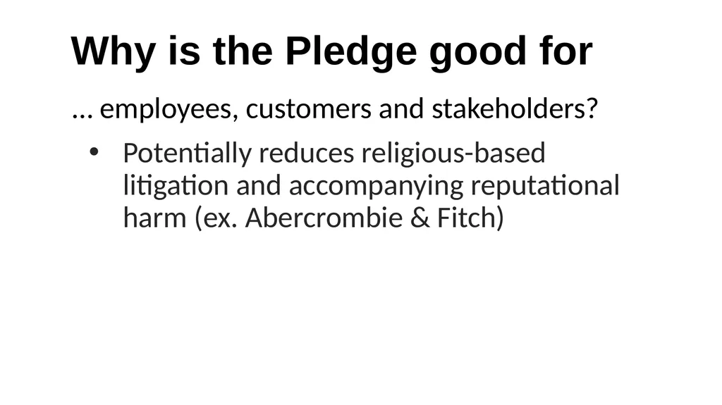 The FoRB Pledge Corporate Pledge in Support of - slide 8 of 30