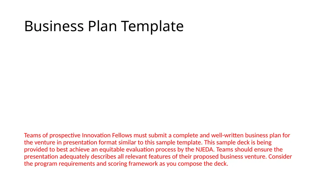 Business Plan Template Teams of prospective - slide 1 of 17