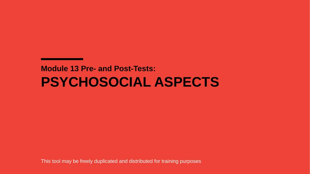 What Key Personnel Need To Know PSYCHOSOCIAL - slide 12 of 15