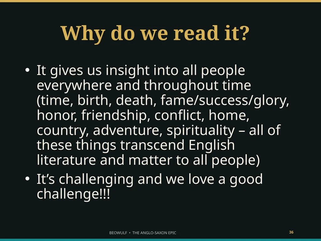 BEOWULF ENTER THE HEROIC WORLD What makes someone - slide 36 of 43