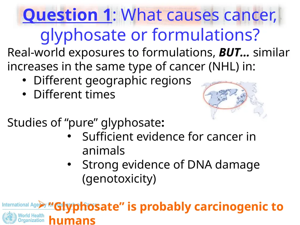 The IARC Monographs: Volume 112, Glyphosate - slide 9 of 12