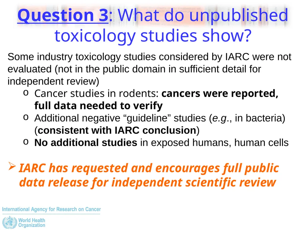 The IARC Monographs: Volume 112, Glyphosate - slide 11 of 12