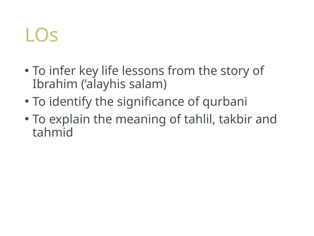 Dhikr & Qurbani Part II: KS3 Y8 /Y9 LOs To - slide 2 of 13