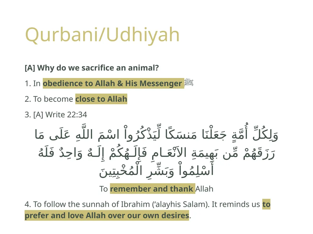 Dhikr & Qurbani Part II: KS3 Y8 /Y9 LOs To - slide 7 of 13