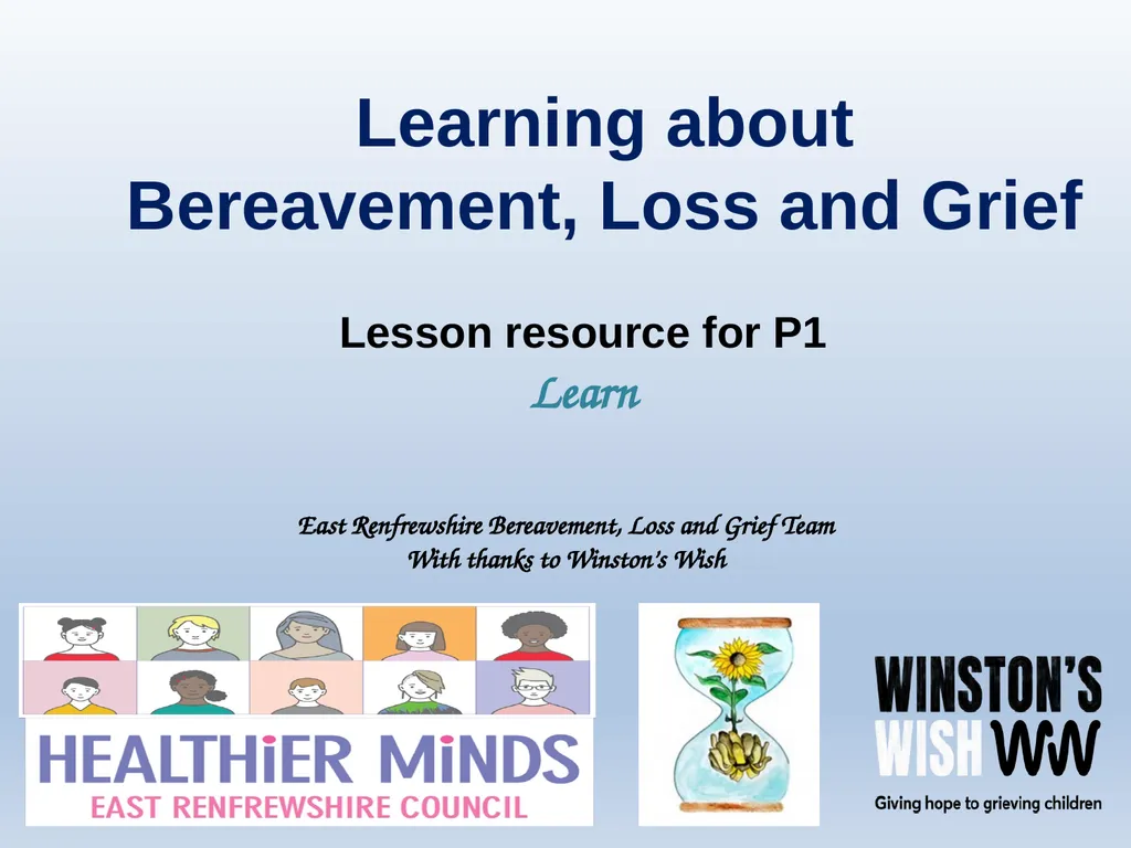 Learning about Bereavement, Loss and Grief Lesson - slide 1 of 27