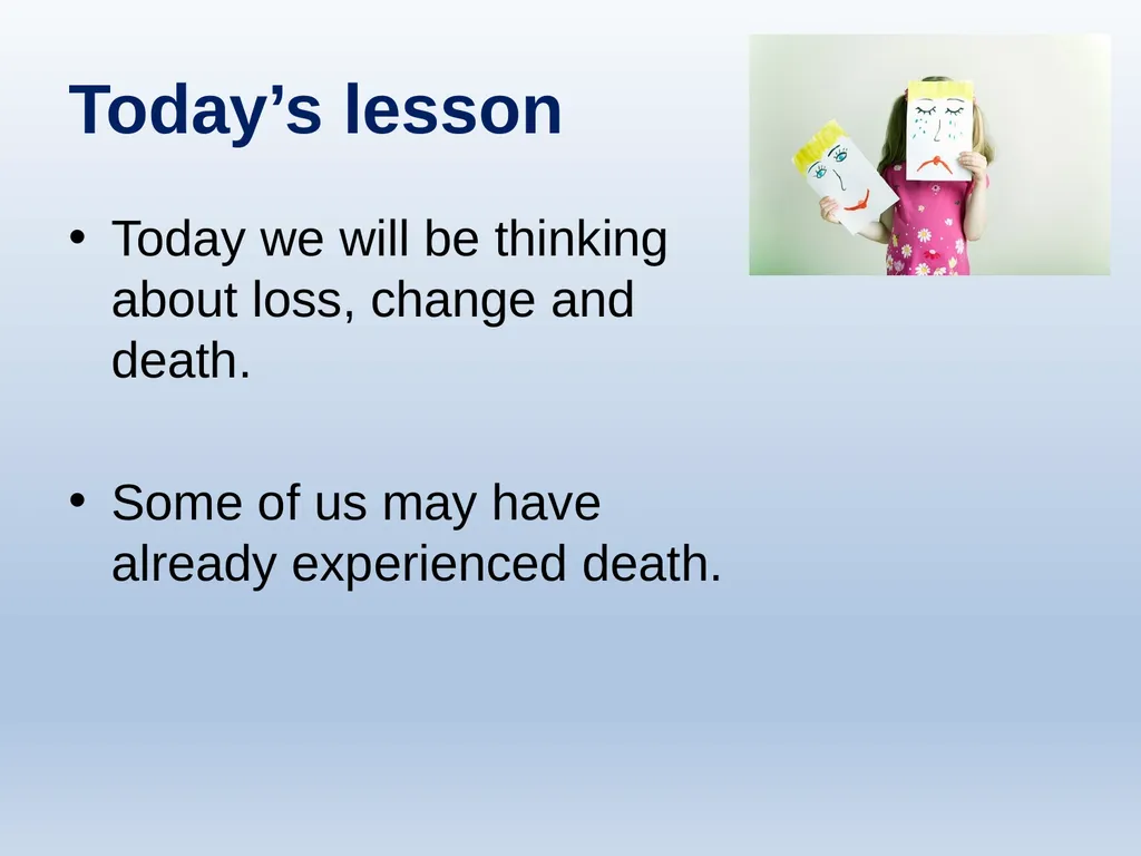 Learning about Bereavement, Loss and Grief Lesson - slide 23 of 27