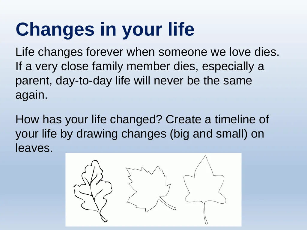 Learning about Bereavement, Loss and Grief Lesson - slide 19 of 30