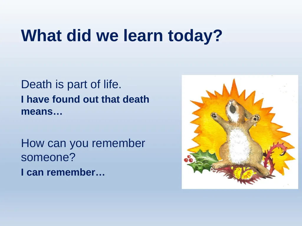 Learning about Bereavement, Loss and Grief Lesson - slide 10 of 30