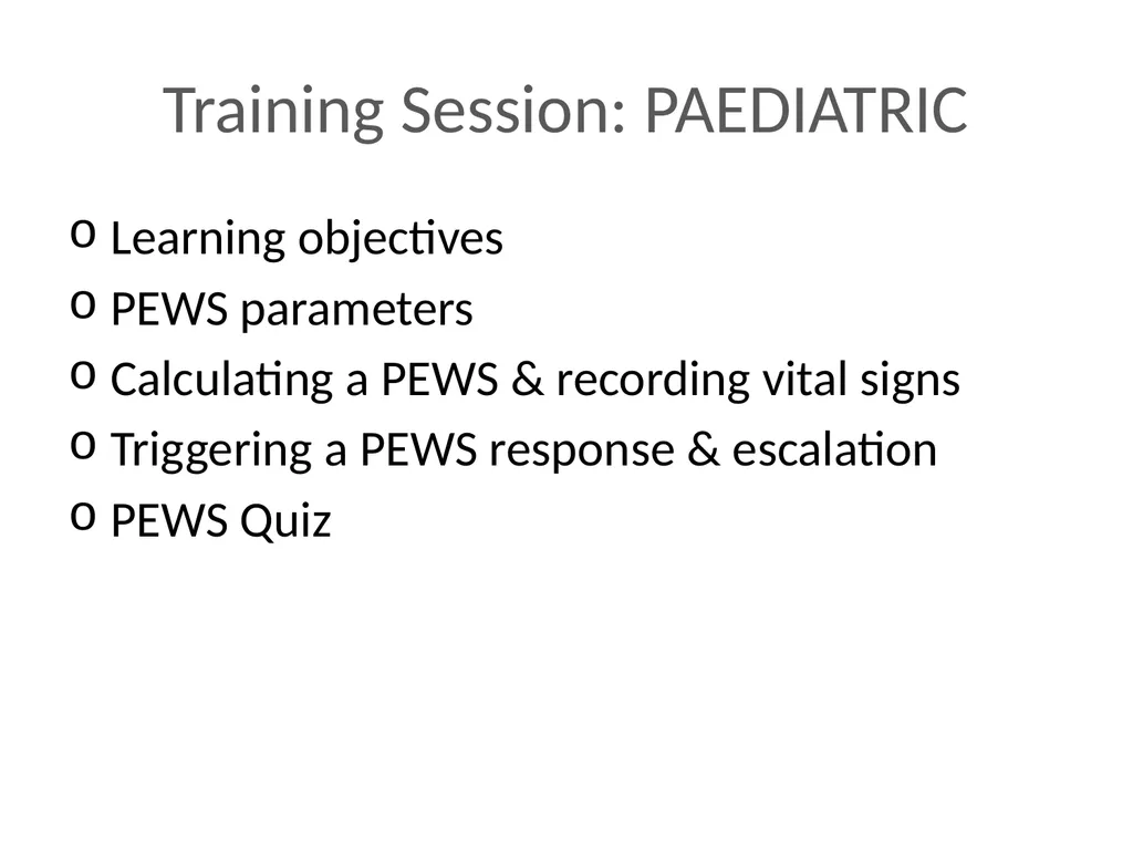 Early Warning Score & Vital Sign Chart(s) Proposed - slide 3 of 48